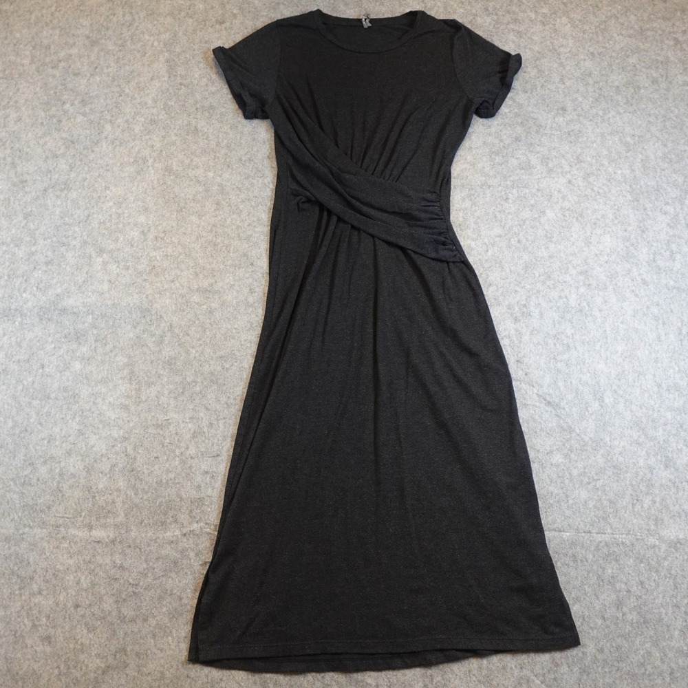 Anthropologie Black Twist-Waist Midi Dress - Picture 2 of 11